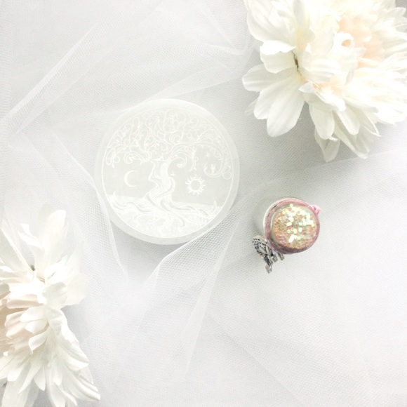 Tree of Life Selenite Charging Disc & Fairy Spell Jar Set - Picture 2 of 5